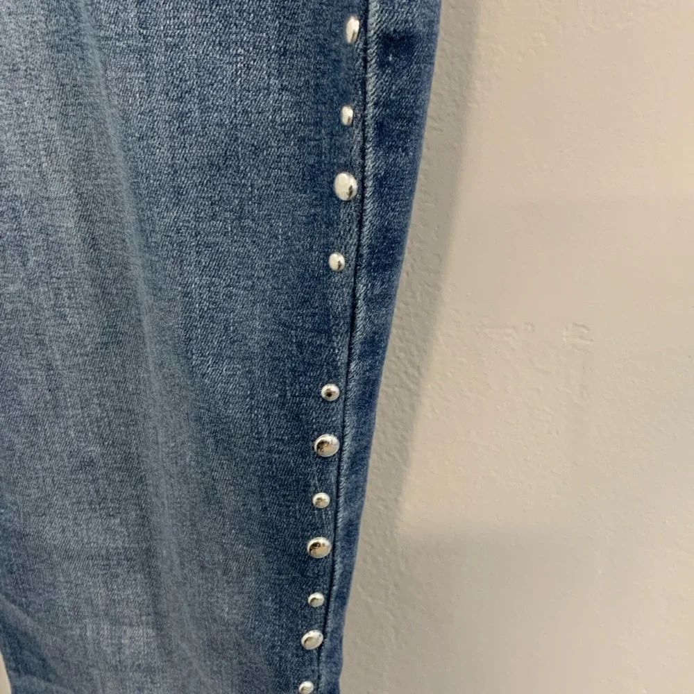 INC International Concepts Blue Skinny Jeans with Distressed Studded Details - Picture 6 of 14